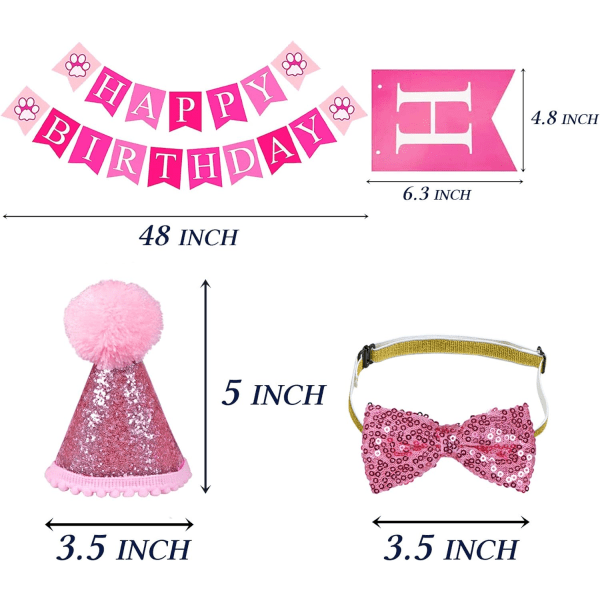 (Rosa) Cat Birthday Party Supplies, Cat Birthday Hat Pannband, Ca