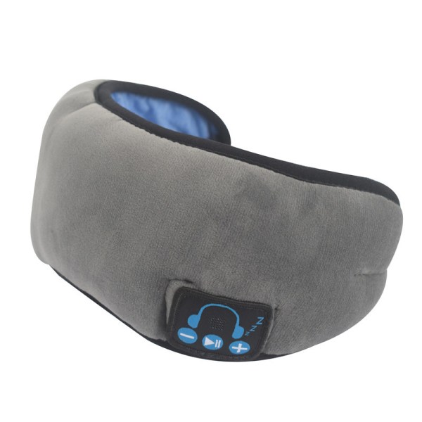 Bluetooth nattmask, sömnmask Trådlösa Bluetooth 5.0 Musikhörlurar med inbyggda högtalare Mikrofon för sömn/resor 1 st (grå)