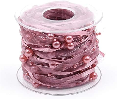 1 stk (rosa) Chiffon kunstig perle bånd