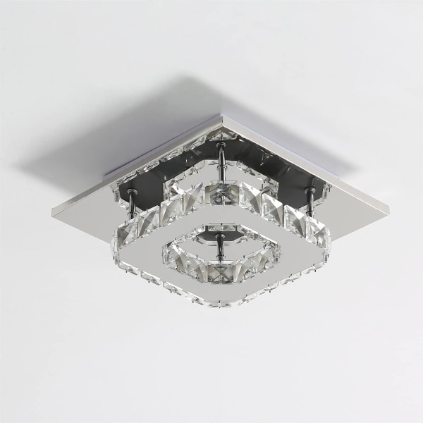 Krystall taklampe, taklampe i rustfritt stål, 12W LED taklampe