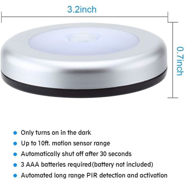 Skåpsbelysning / LED-skåp 6 nattlampor LED rörelsesensor