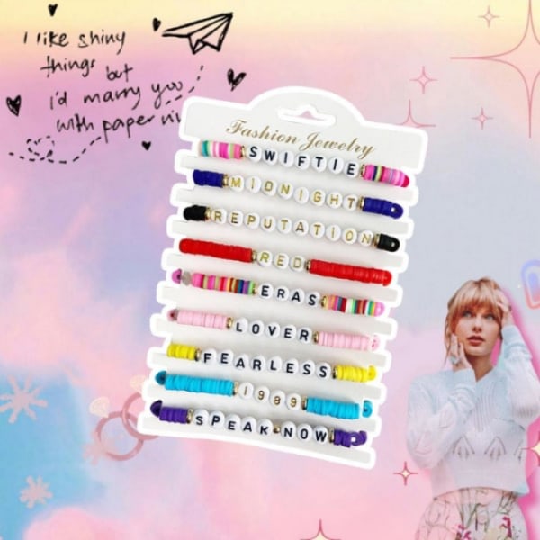 9 PCS armbånd sett Taylor Swift Album inspirert armbånd mote