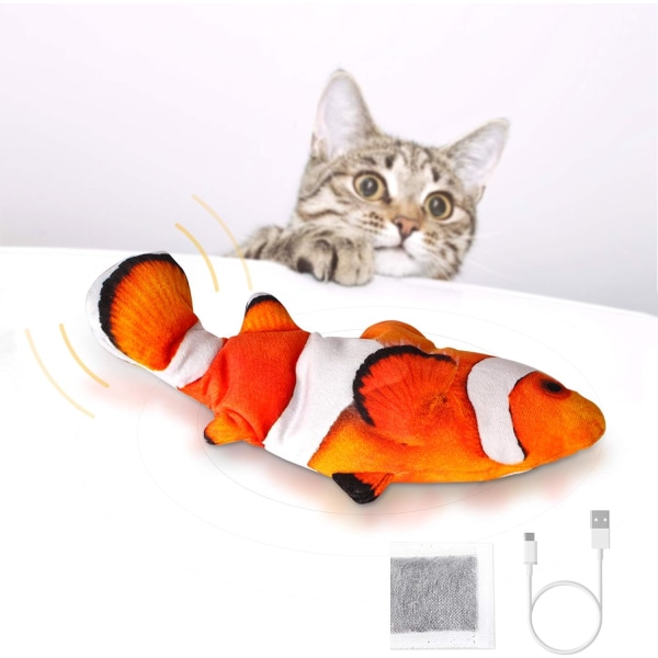 Realistisk fiskeformet elektrisk katteleke klovnefisk
