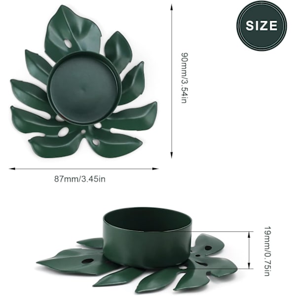 4 st Turtle Leaf Ljusstakar, Metall Ljusstake, Candlelig