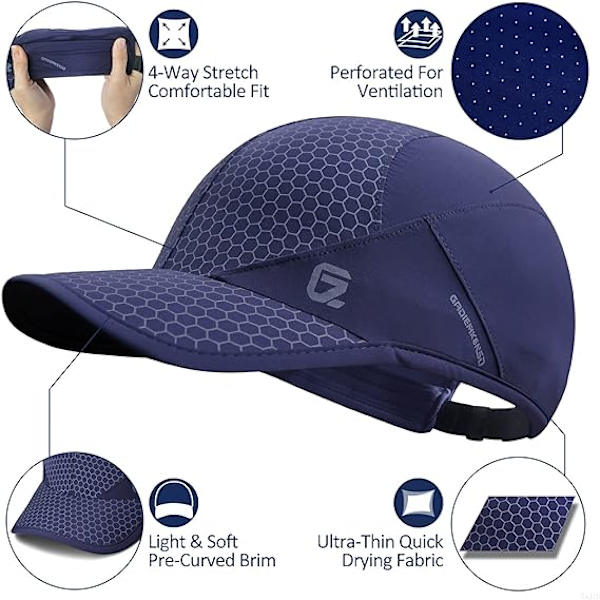 Stretch Sport Hat med mjuk skärm Snabbtorkande Lätt Andningsbar