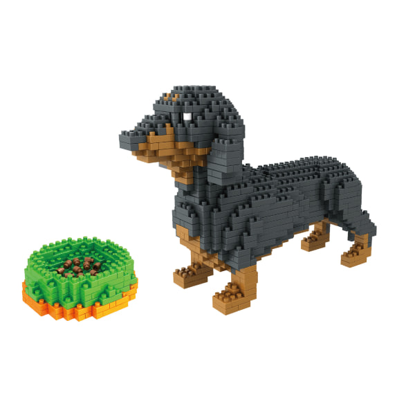 898 delar, med nanoblocks Atomic hund, wiener eller taxbygge