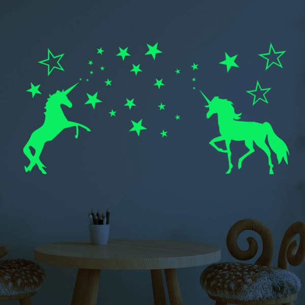 Luminous Unicorn Wall Sticker Luminous Horse Wall Decals Fluoresc