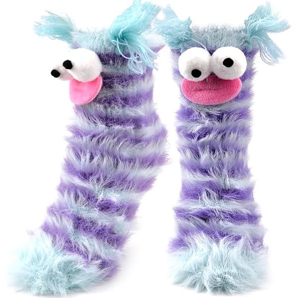 Lilla tegneseriemonster sokker, varme og fluffy - original tre-di