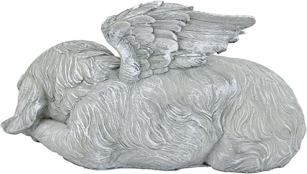 Kæledyrsmindeengel Hund Æresstatue Gravsten, 25,5 cm, Polyres