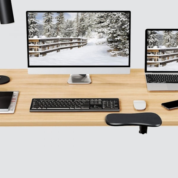 Computer Armrest til skrivebord, justerbar armlæn håndledsstøtte Rotat