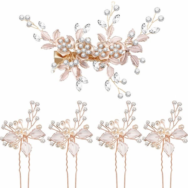 5 Pieces Bridal Rhinestone Hair Pins Wedding Hair Clips Bridal Ha