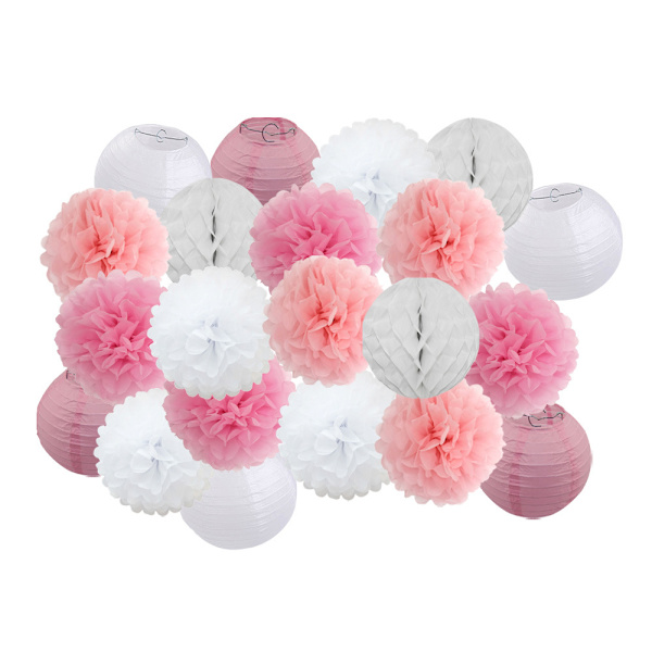21 stk. Vindue Loft Dekoration Papir Blomsterbold Honeycomb B