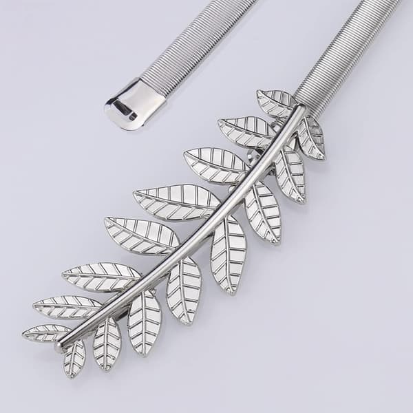 2 st gardinbindningar silverbladform, minimalistiska gardiner