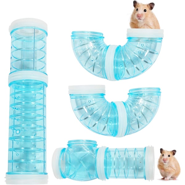 (Blå) WishLotus Hamster Tubes, Adventure External Pipe Set, Trans