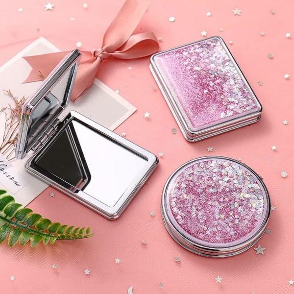 (Rosa Kostym)Liten Fick Spegel, Liten Spegel, Handspegel, Portab