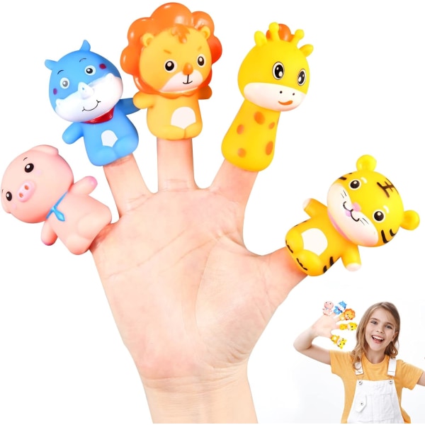 Animal Finger Puppets 5 kpl Mini Silica Gel Finger Puppets Educat