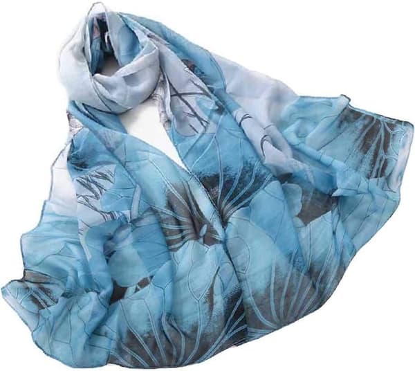 Dames Chiffon Sjal Sjal Wrap Sjal (Lotus Lyseblå)