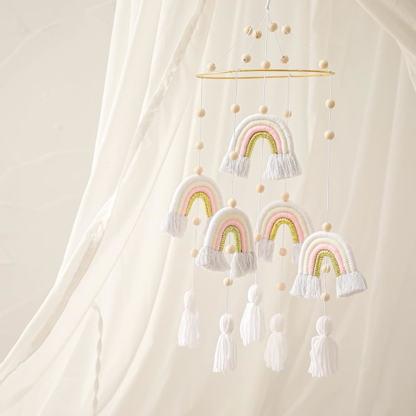 Newborn Nursery Mobile Hängande Rainbow Crib Mobil/Dekorativ Orn