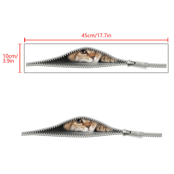 Kreativ 3D glidelås kattunge toalett klistremerke personlig hjem vegg D