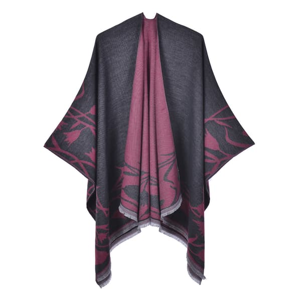 Blå Kvinders Reversible Split Shawl Tørklæde Elegant Mode Fire Se