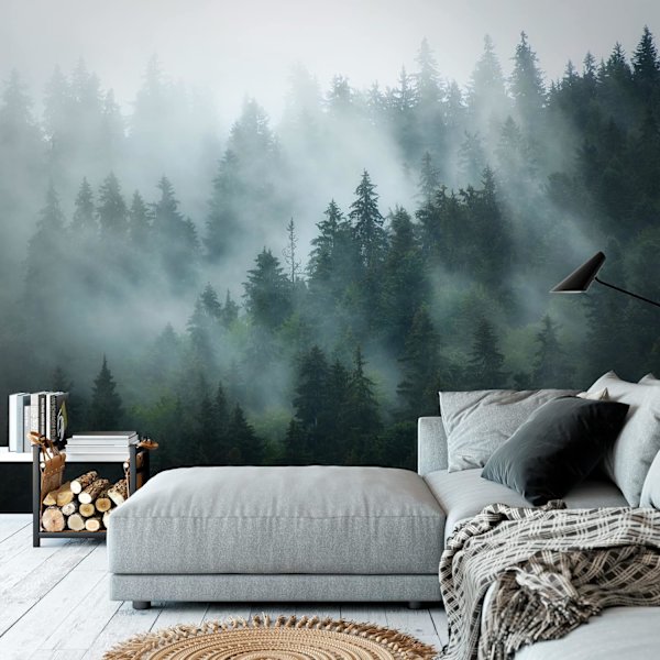 Icke-vävd tapetmålning Skog Dimma Modern Fleece Vardagsrum Vara