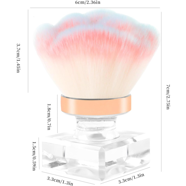 1 stk. (Pink3) Neglebørste til støv, Neglebørste til støv, Manicure Makeup Børste