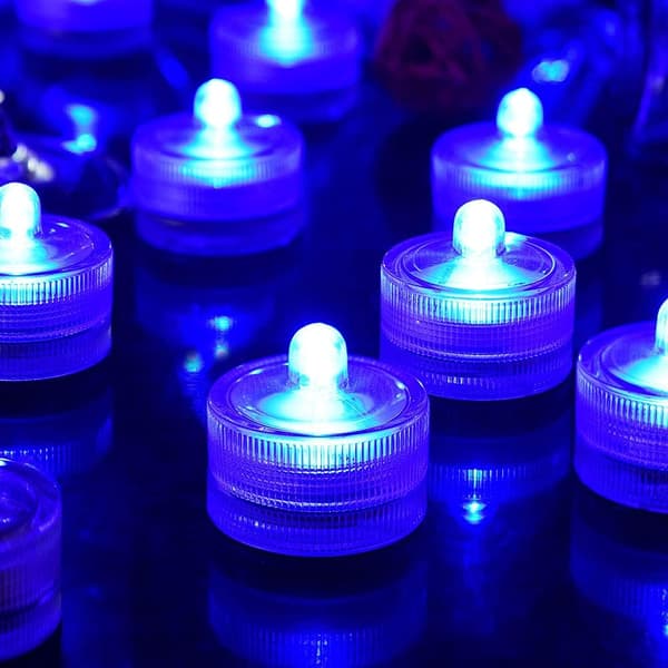 24-pak grønne vandtætte runde mini LED-telys