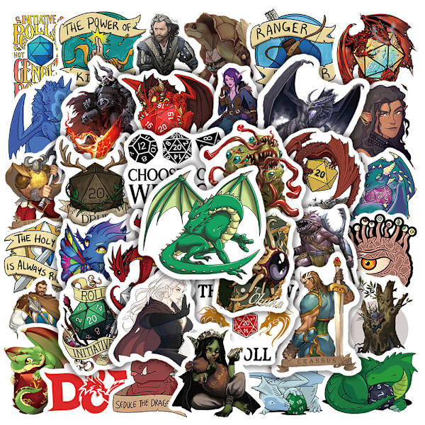 50 stk. Dungeons & Dragons OL graffiti-klistermærker til bærbar computer, bil, tr