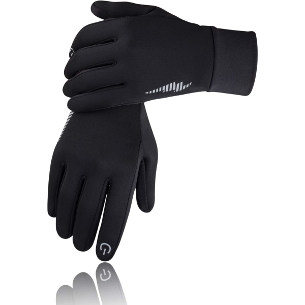 Vinterhansker for menn og kvinner, berøringsskjermhansker for kaldt vær, varme hansker, fryserhansker, arbeids hansker, passer for løping, kjøring, sykling, arbeid, fotturer (X-Large Black)