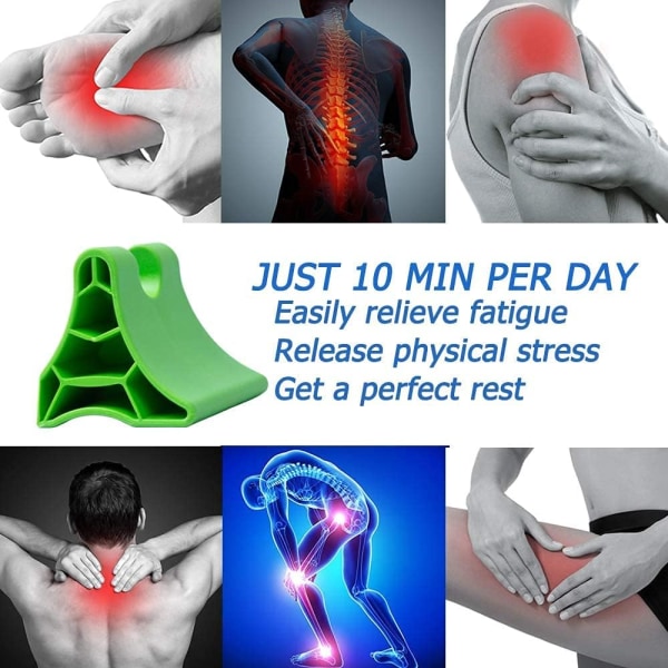 Bærbar justerbar cervikal massager til hånd massager til nakke, skuldre, bagben, arm fodsål (grøn)