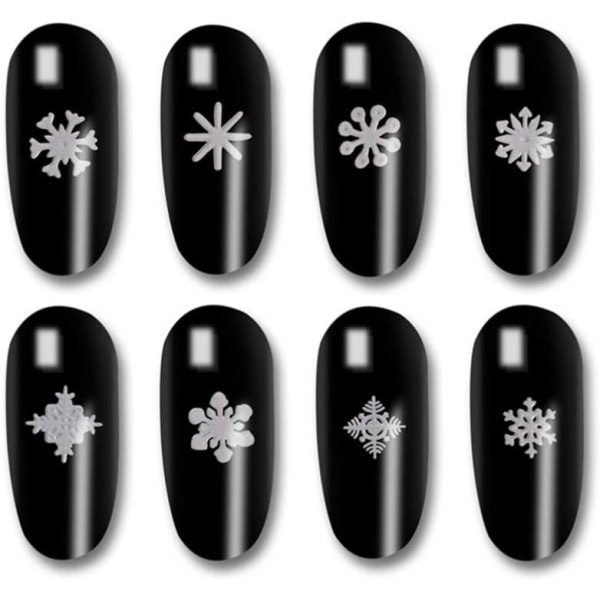 3 lådor 3D Snowflake Nail Glitter Paljetter Jul Nail Glitter