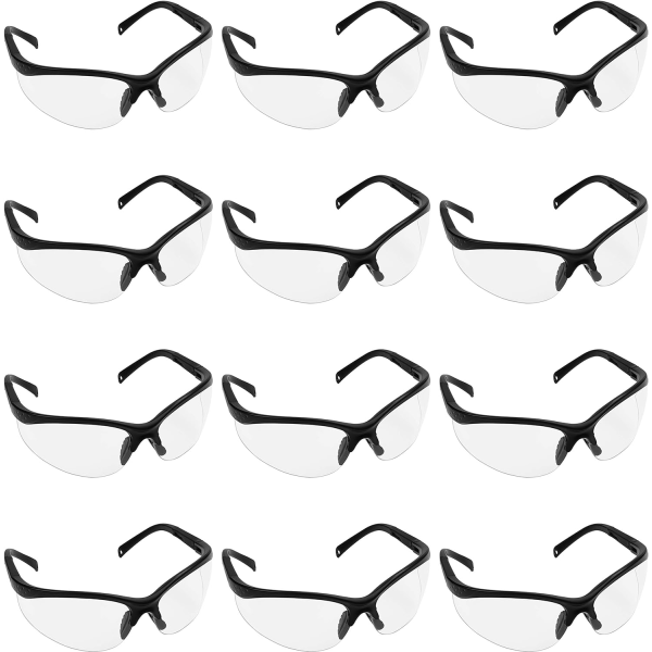 Beskyttelsesbriller (pakke med 12) - Gennemsigtige linser og skridsikre
