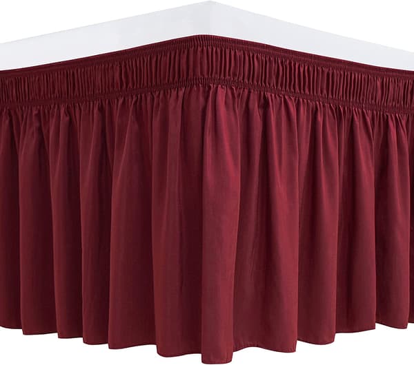 Omslutande sängkjol för queen size-sängar, elastisk dammskydd
