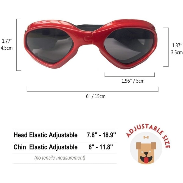 Hunde Goggles, Solbriller for kjæledyr, Sammenleggbare Hunde Goggles UV-beskyttelse S