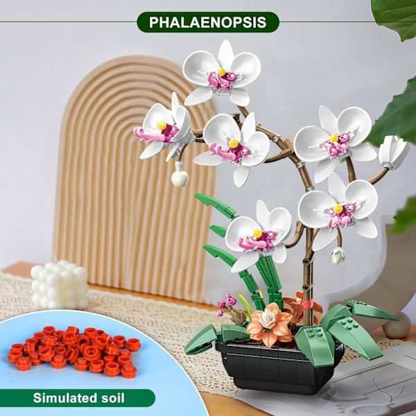1 st blå orkidéväxter, konstgjorda blommor inomhus, dekoration med