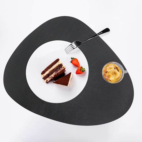 PU-läder placemats och underlägg 4 set, vattentät avtorkningsbar icke