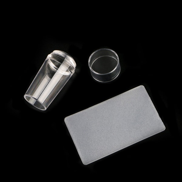 Transparent Silikon Nagelstempel Set, Manikyrverktyg, Transpar