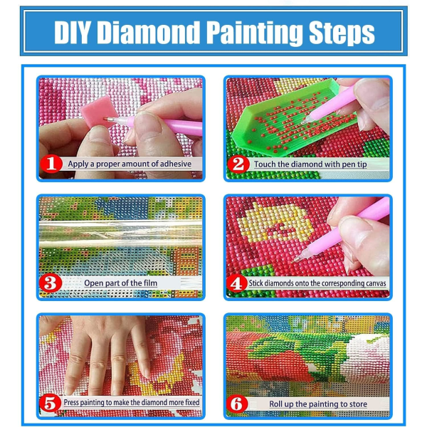 30*40CM 5D Diamond Painting Kit, Blue Cute Cartoon Elf Crystal Wat