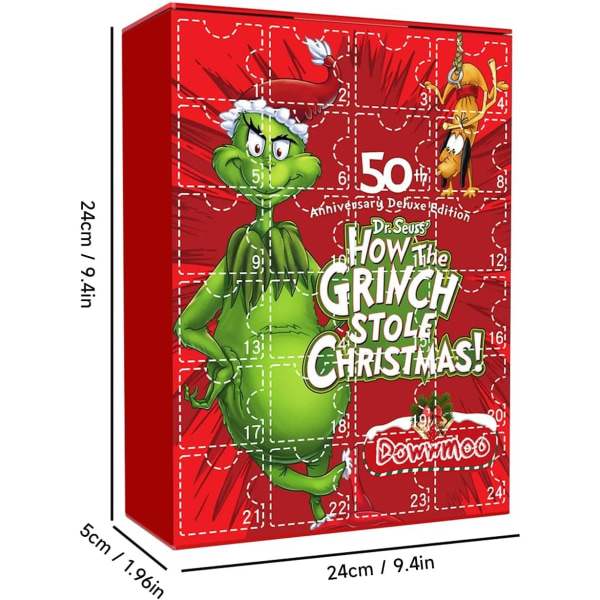 1 st Adventkalender 2023 Grinch Design Blind Box Rolig Jul Ca