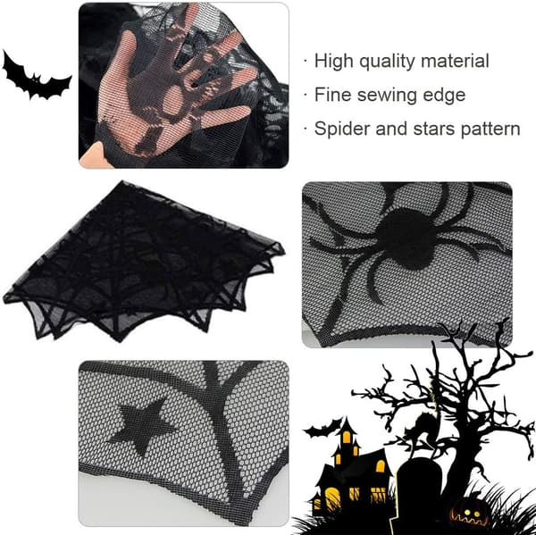 Halloween blonder duker, edderkoppnett duker 100% polyester