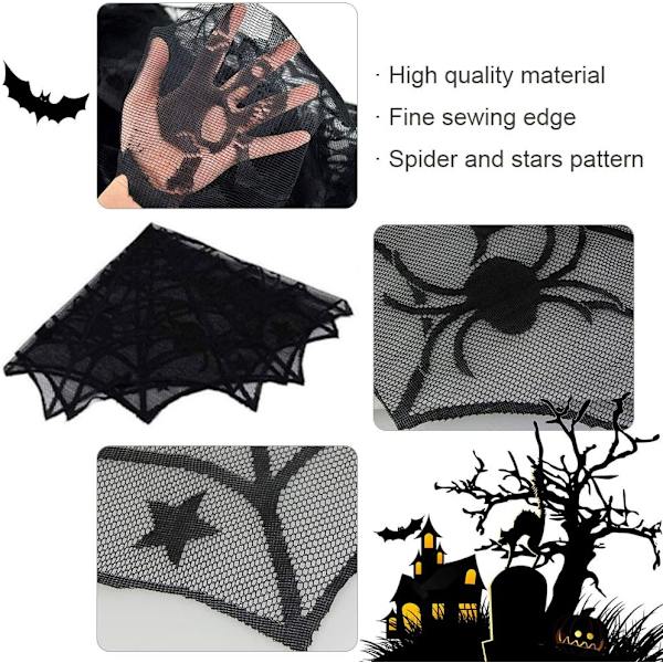 Halloween Spetsdukar, Spindelnät Bordsdukar 100% Polyester