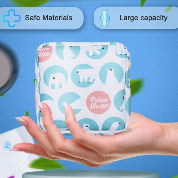 2-pack förvaringspåse för sanitetsbindor, vattentät förvaringspåse för sanitetsbindor