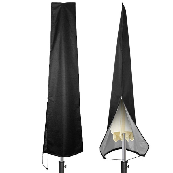 Parasolbetræk 600D Oxford stof vandtæt terrasseparaplybetræk med lynlås (240*57*57 cm), til 9 fod til 11 fod udendørs paraply