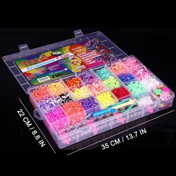 Loom Bands Kit Loom Bands med vev og kroker Rainbow Loom bands for armbånd