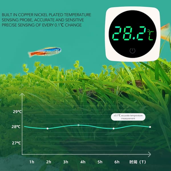 Akvarie Termometer, LED Digital Display Termometer, 0,1℃ Hög