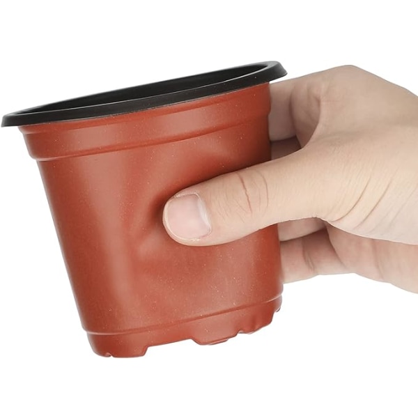 100 stycken 10 cm (diameter) mjuka plastblomkrukor, såkrukor