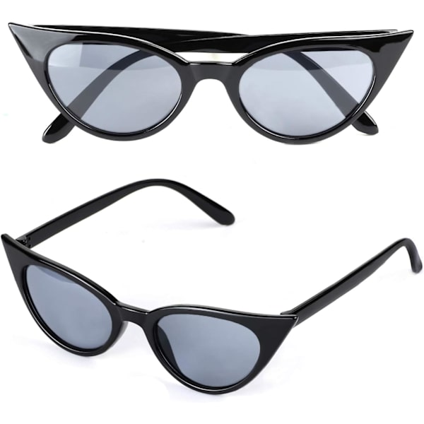50-talls femtitallets kjoletilbehør sett Chiffon Cat Eye skjerf briller T