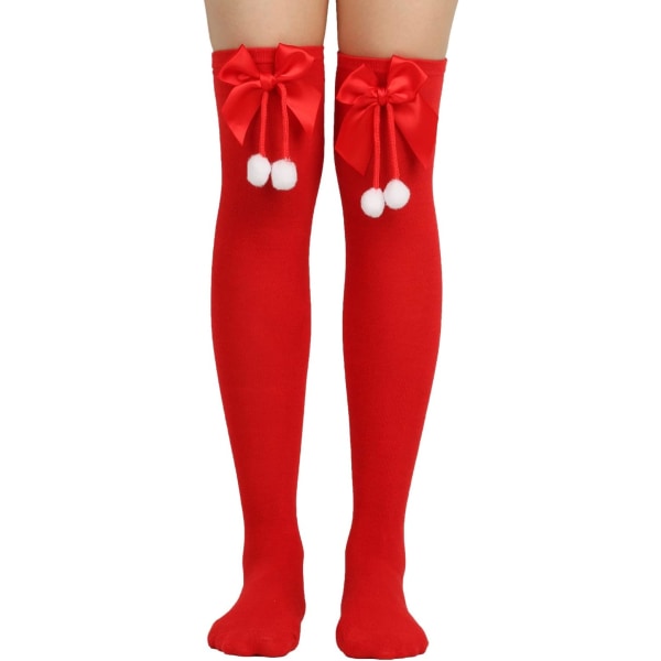 1PC Bow Tie Women's Knee High Sock - Knee High Socks, Christmas K