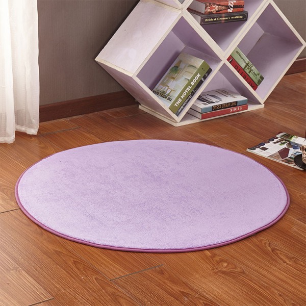 Tatami-måtter, runde stuegulvtæpper, soveværelse skridsikre måtter (1 stk 80*80cm lilla)