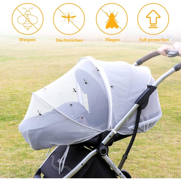 Myggnät Barnvagn Universell Baby Myggnät med Elastisk St
